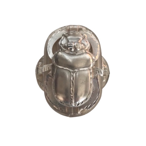 Jewelry - Egyptian Handmade Silver Scarab & Hieroglyph Pendant